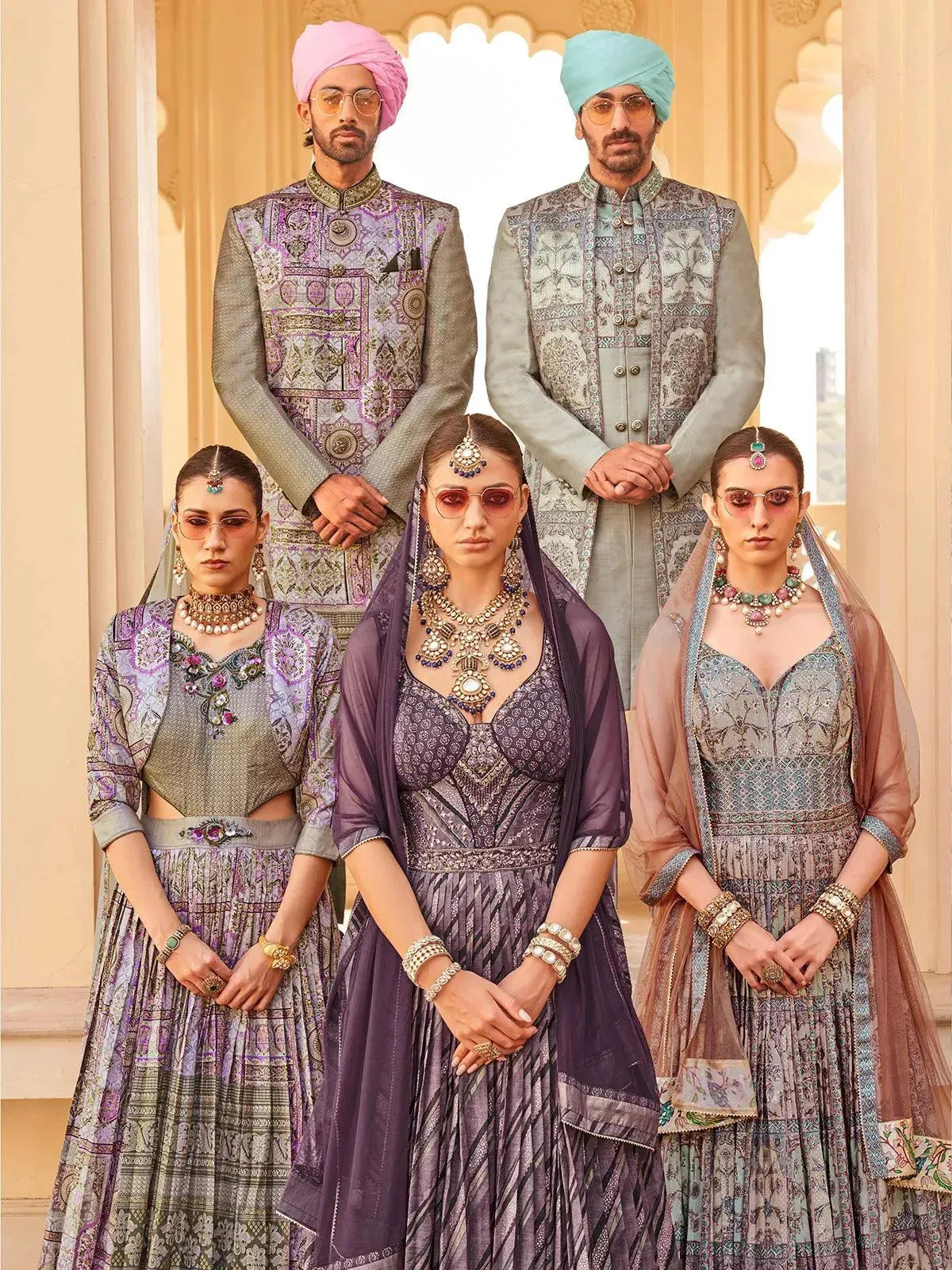 Trendy Purple P.V Silk Men's Indo-wester Sherwani Set For Weeding & Party Reception