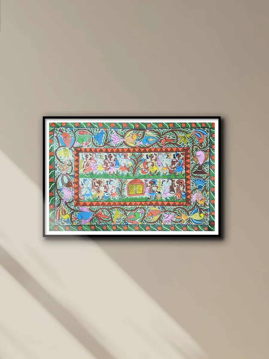 Tribal Dance in Bengal Pattachitra by Manoranjan Chitrakar