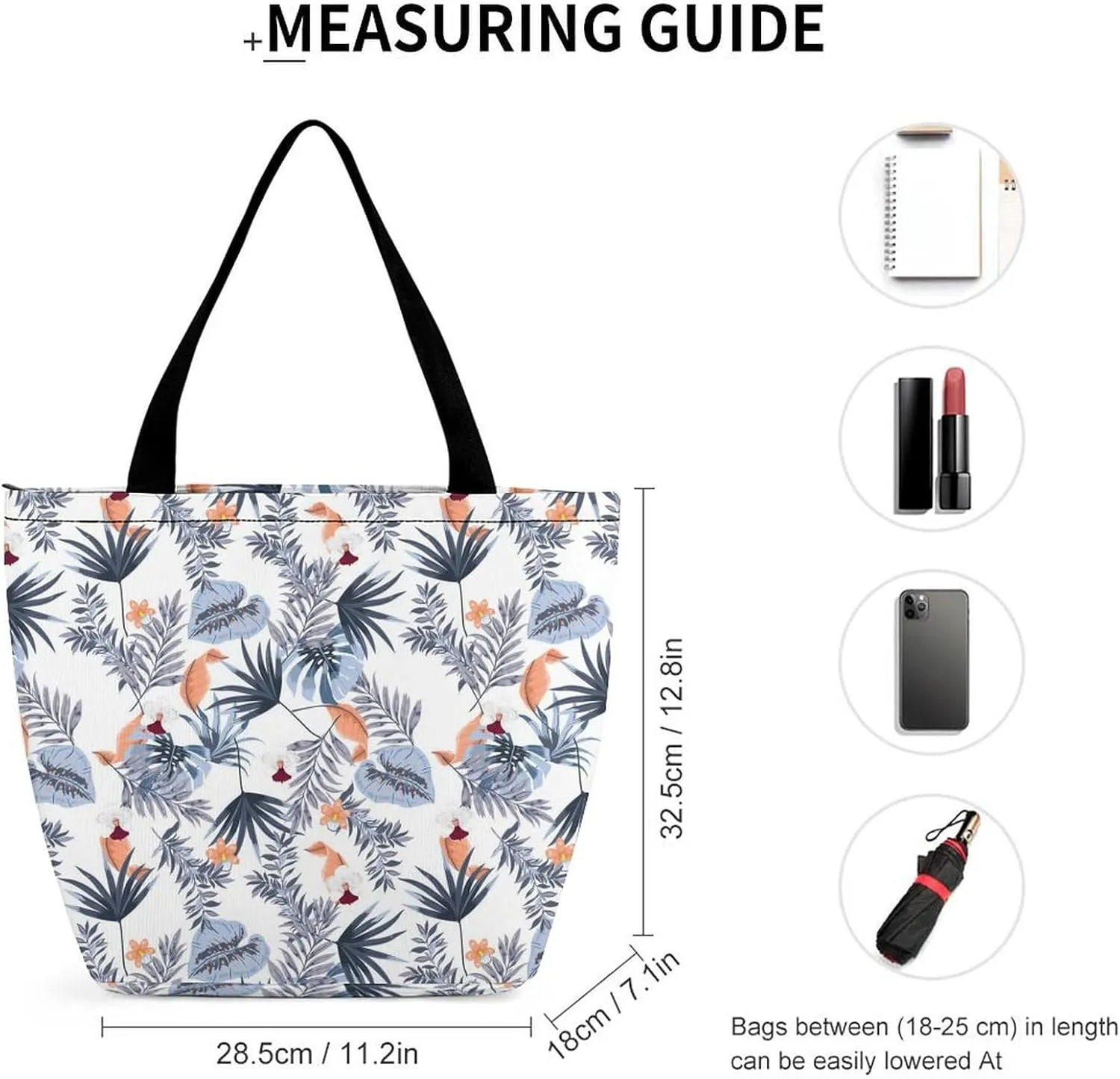 Tropical Plant Pattern Tote Bags Handbags for Women Fashion Shoulder Bags Shoulder Handbag.