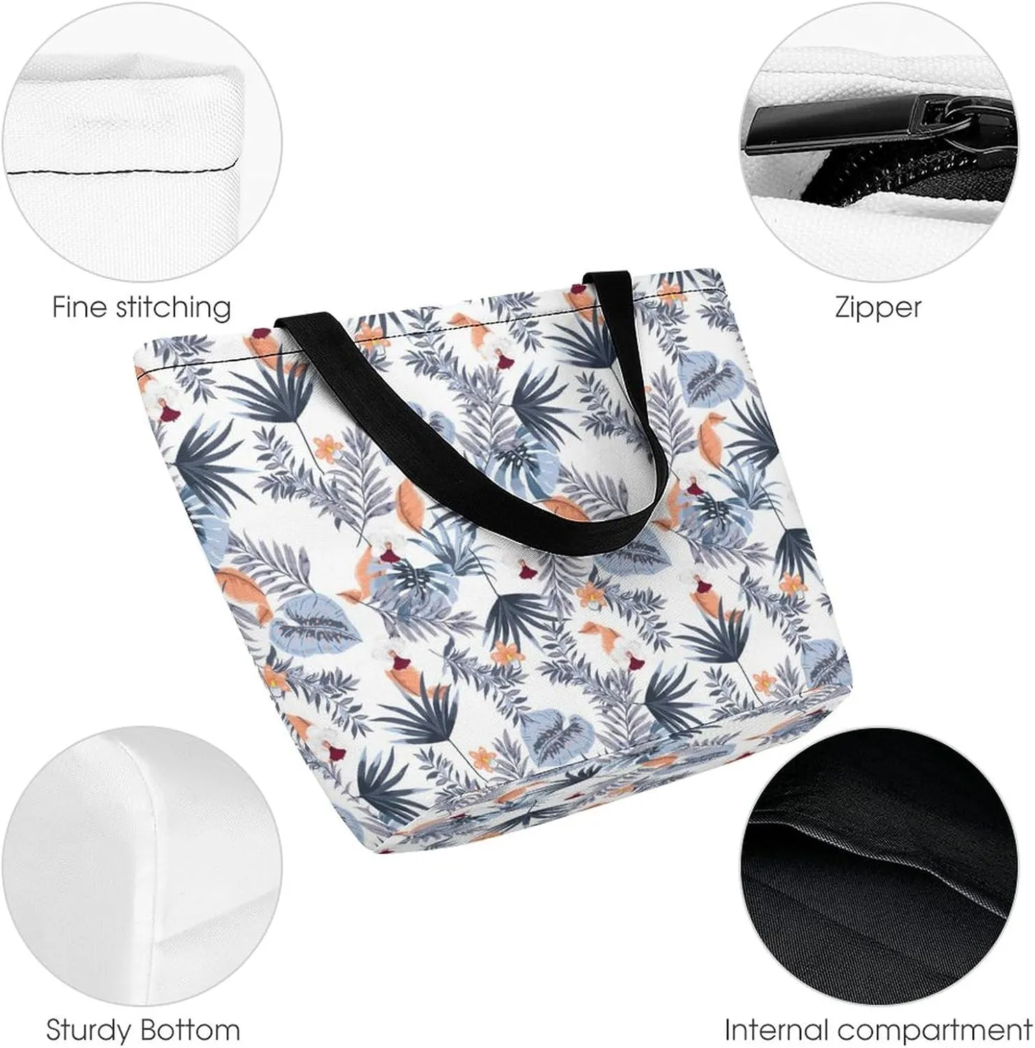 Tropical Plant Pattern Tote Bags Handbags for Women Fashion Shoulder Bags Shoulder Handbag.