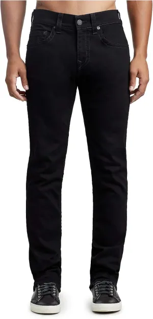 True Religion Men's Geno Low Rise Slim Fit Straight Leg Jean, Body Rinse Black, 36W X 34L