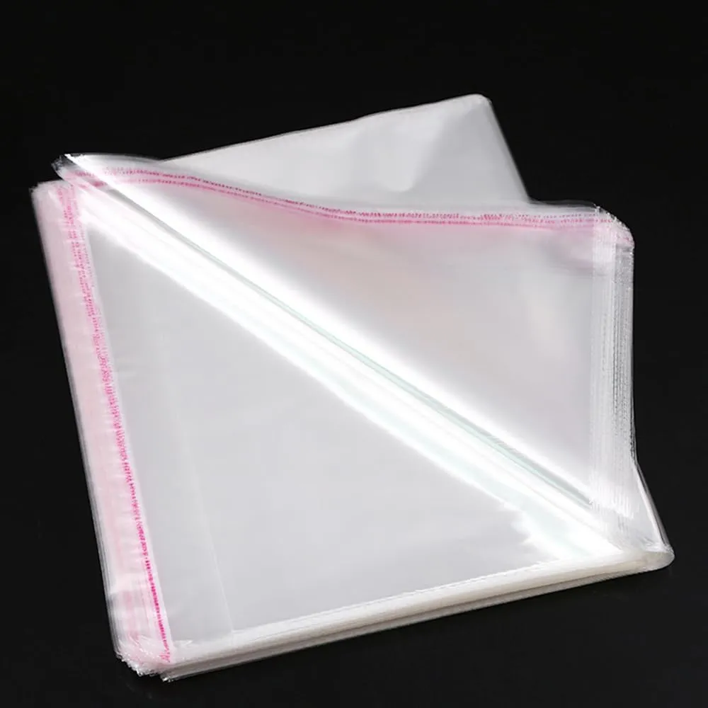 U-House 13" x 18" Clear Cellophane Bags Resealable Plastic OPP Bags Self Seal Poly Bags for Apparel,Party Wedding Gift Bags