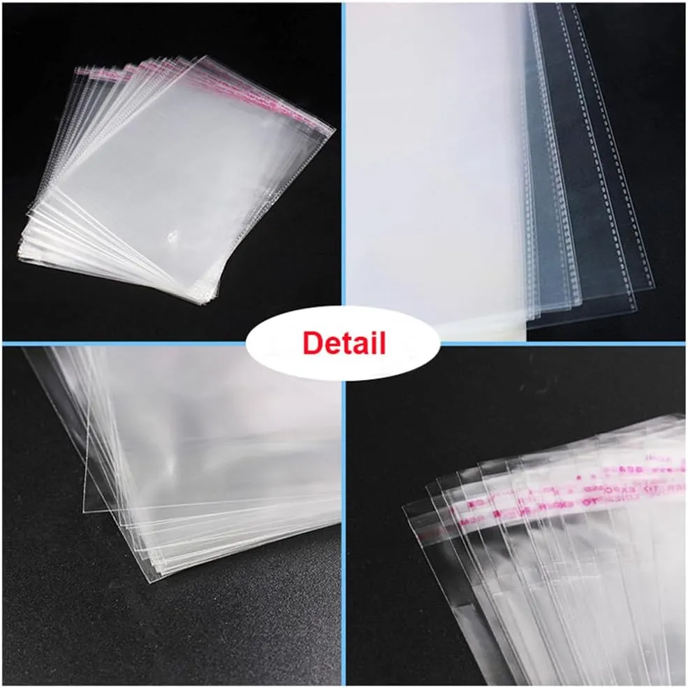 U-House 13" x 18" Clear Cellophane Bags Resealable Plastic OPP Bags Self Seal Poly Bags for Apparel,Party Wedding Gift Bags