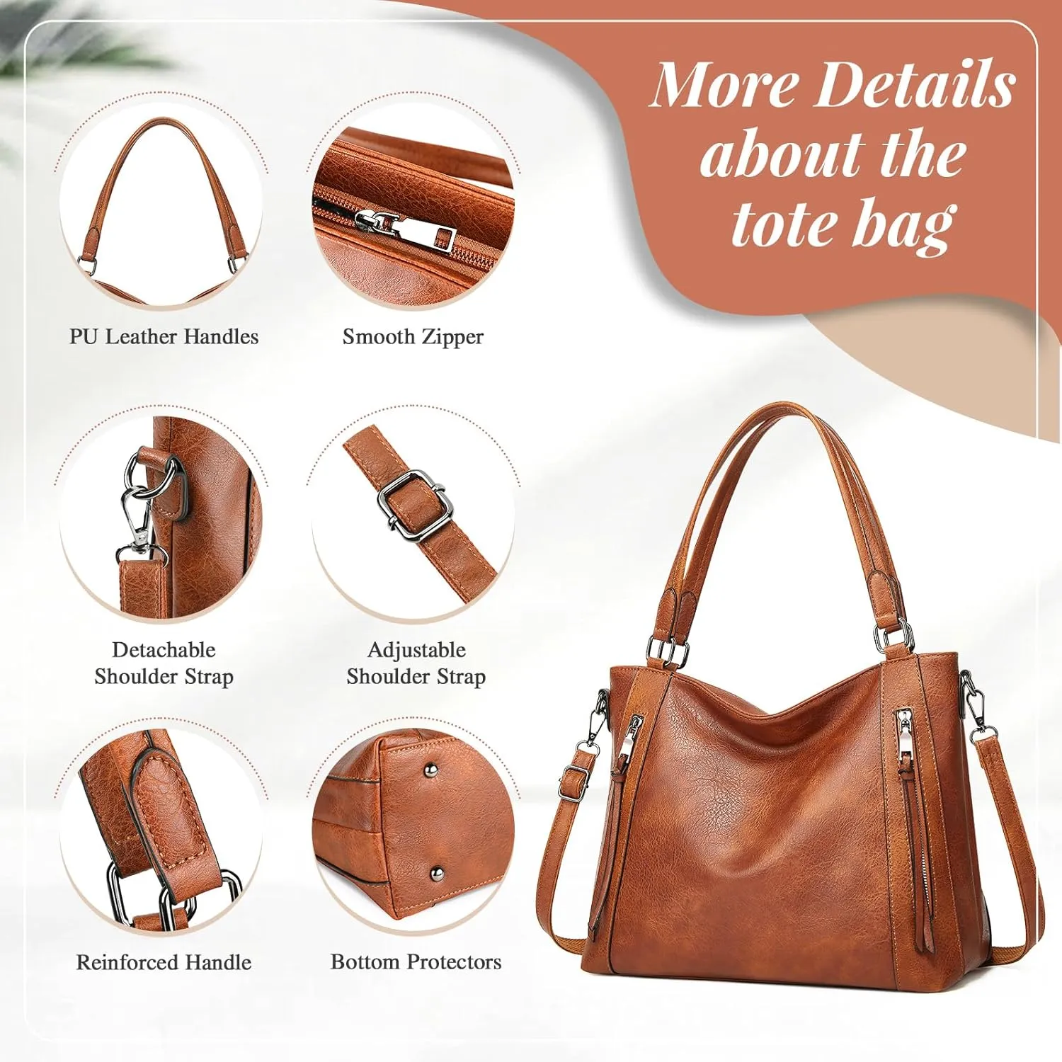 UBORSE Tote Bags Women Purses and Handbags Top Handle Soft Shoulder Bag Ladies Designer Vegan Leather Satchel 2pcs Purse Set