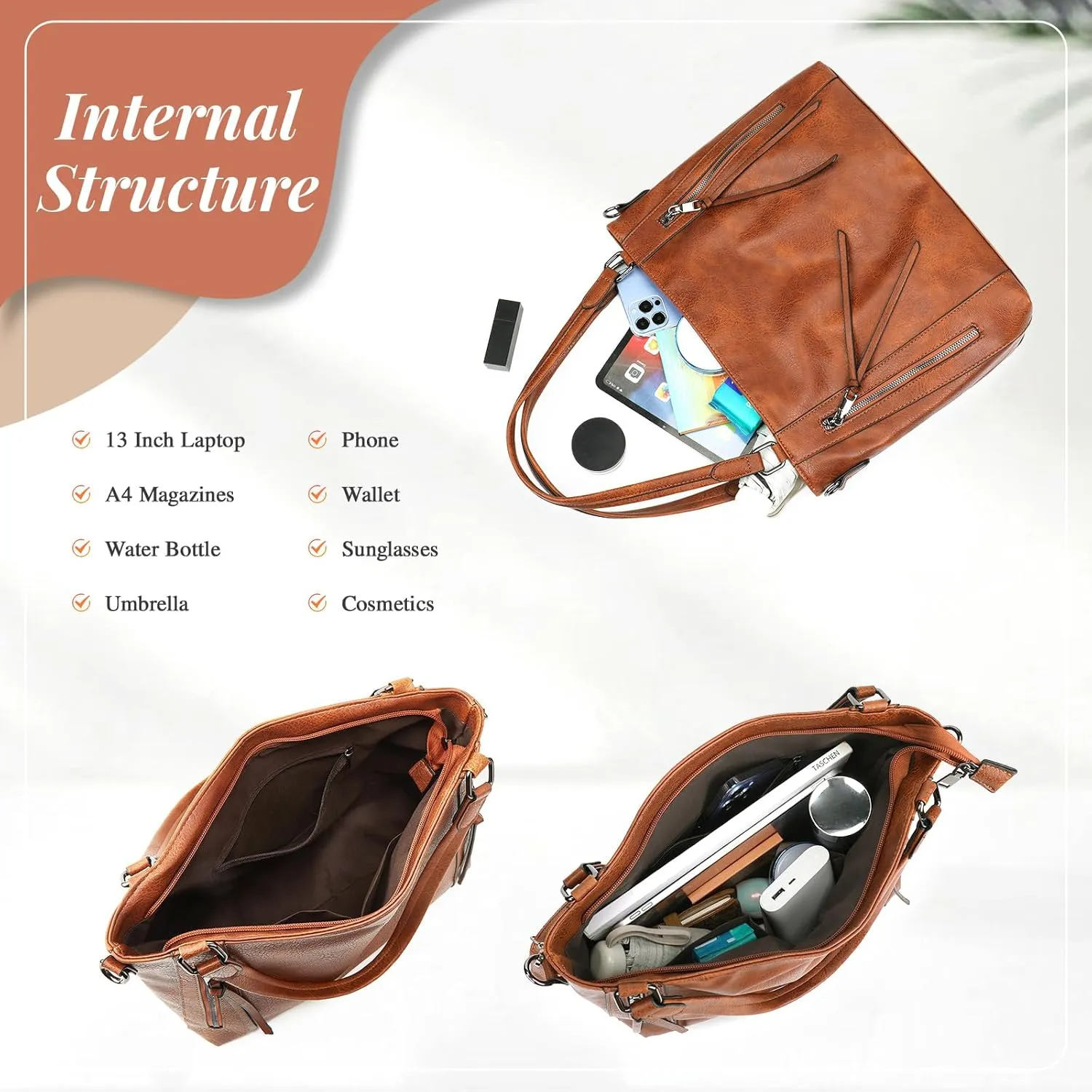 UBORSE Tote Bags Women Purses and Handbags Top Handle Soft Shoulder Bag Ladies Designer Vegan Leather Satchel 2pcs Purse Set