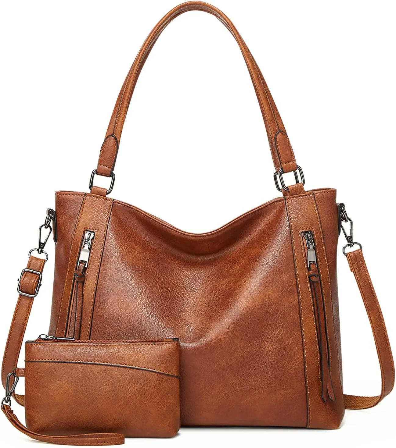 UBORSE Tote Bags Women Purses and Handbags Top Handle Soft Shoulder Bag Ladies Designer Vegan Leather Satchel 2pcs Purse Set