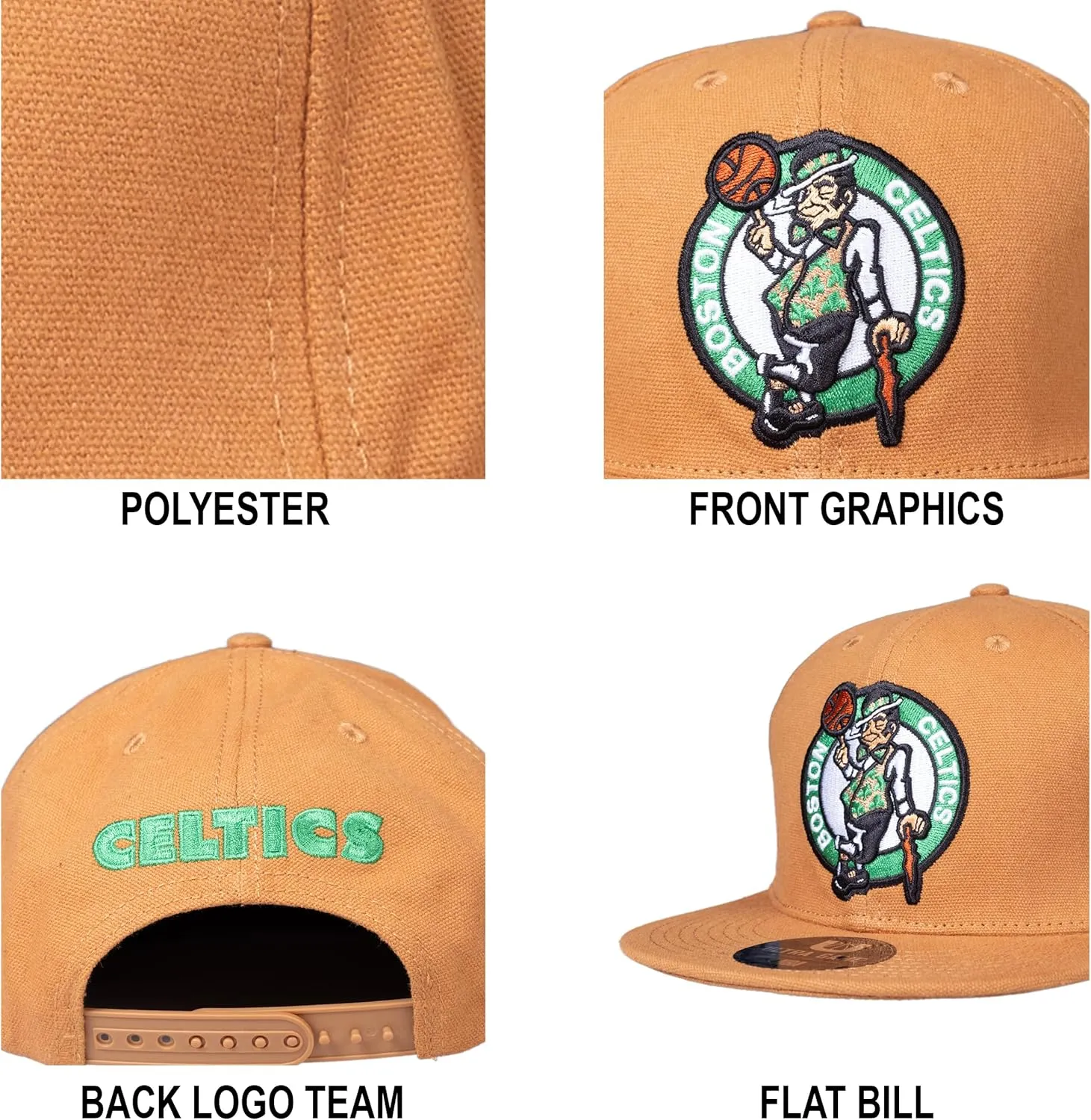Ultra Game Adults Unisex's NBA Official Snap Back Canvas Baseball Cap Hat