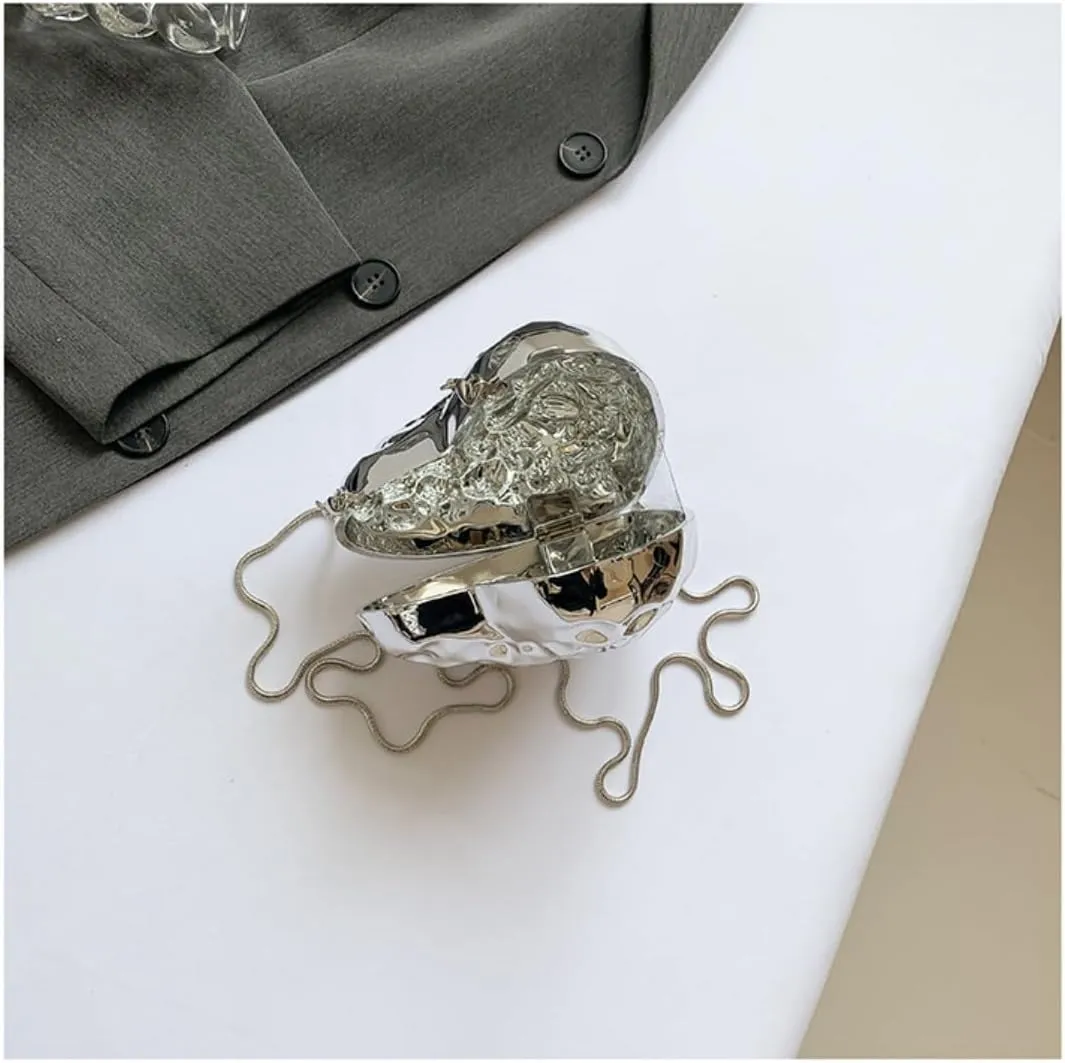 UMREN Acrylic Clutch Purse for Women Flower Shaped Evening Crossbody Bag Sparkly Metallic Acrylic Handbag for Wedding Party