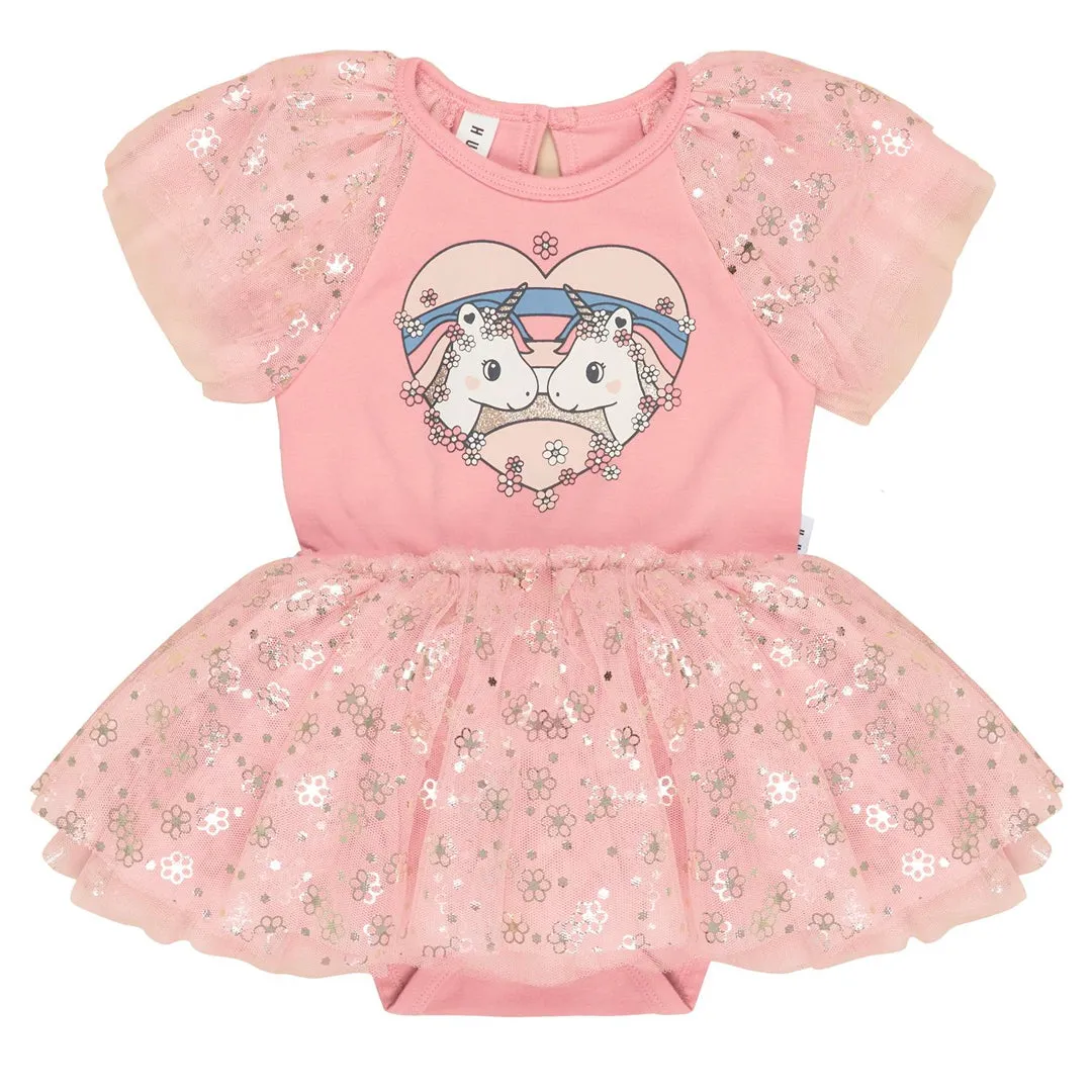 Unicorn Heart Ballet Onesie - Dusty Rose
