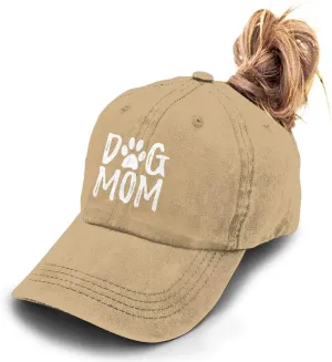 Unisex Dog Mom Vintage Jeans Adjustable Baseball Cap Cotton Denim Dad Hat