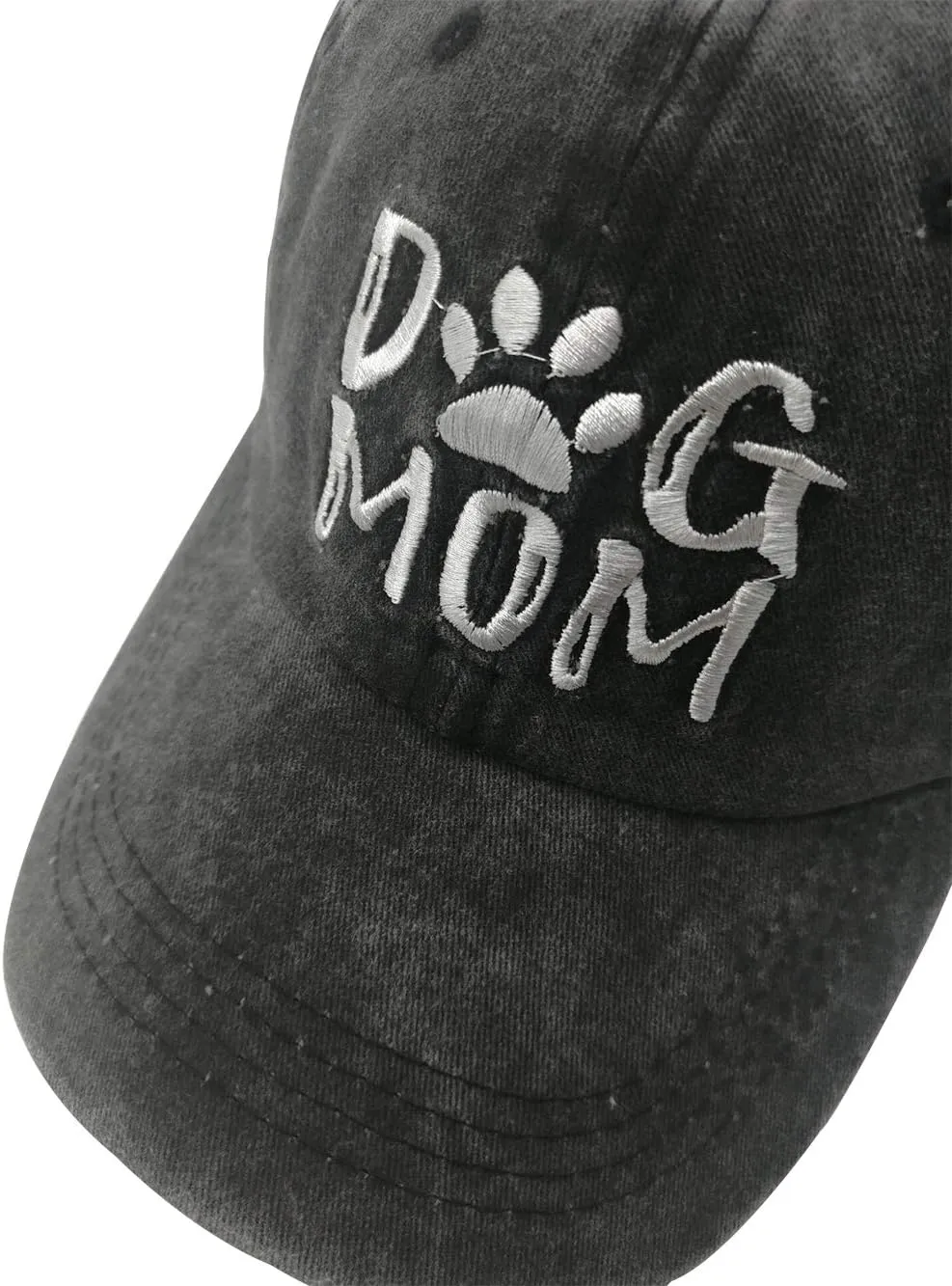Unisex Dog Mom Vintage Jeans Adjustable Baseball Cap Cotton Denim Dad Hat
