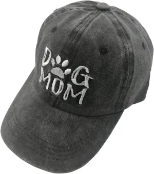 Unisex Dog Mom Vintage Jeans Adjustable Baseball Cap Cotton Denim Dad Hat