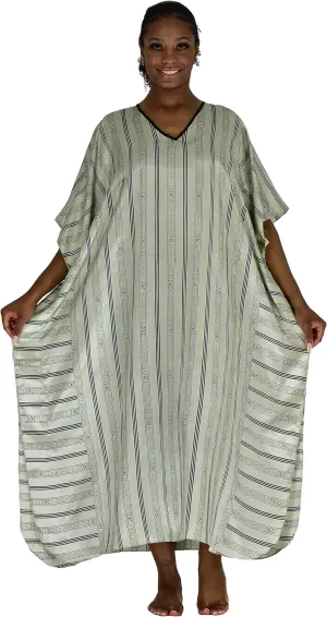 Up2date Fashion Women's Striped Print Caftan, One Size, Style Caf-74