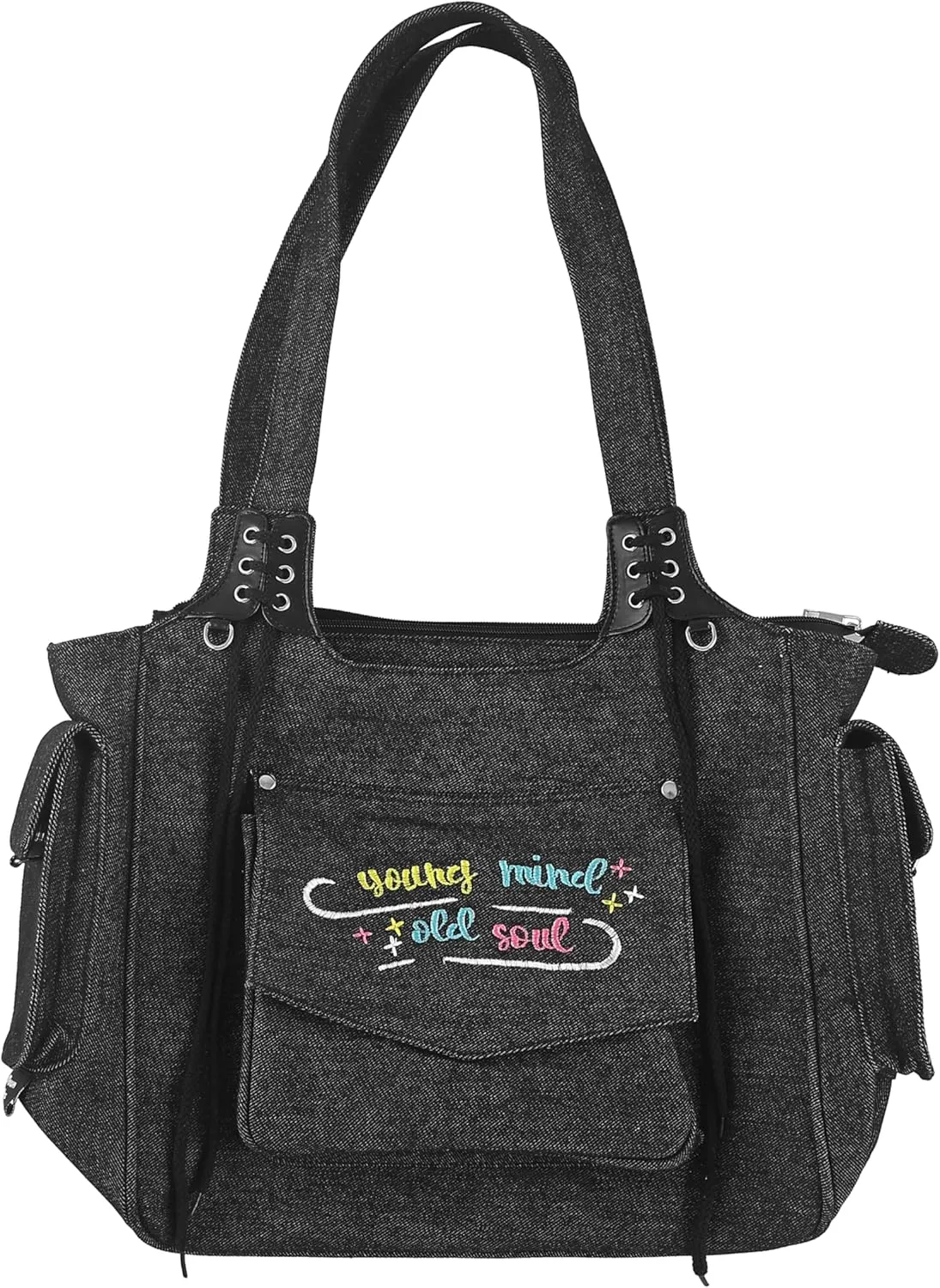 UpTown women Folks Denim handbag for office, office bag, college bag Black