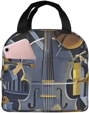 Urban Symphony Print Lunch Bag, Durable Tote Lunch Box Bags, Reusable Insulated Lunch Bag for Work, Picnic, Travel