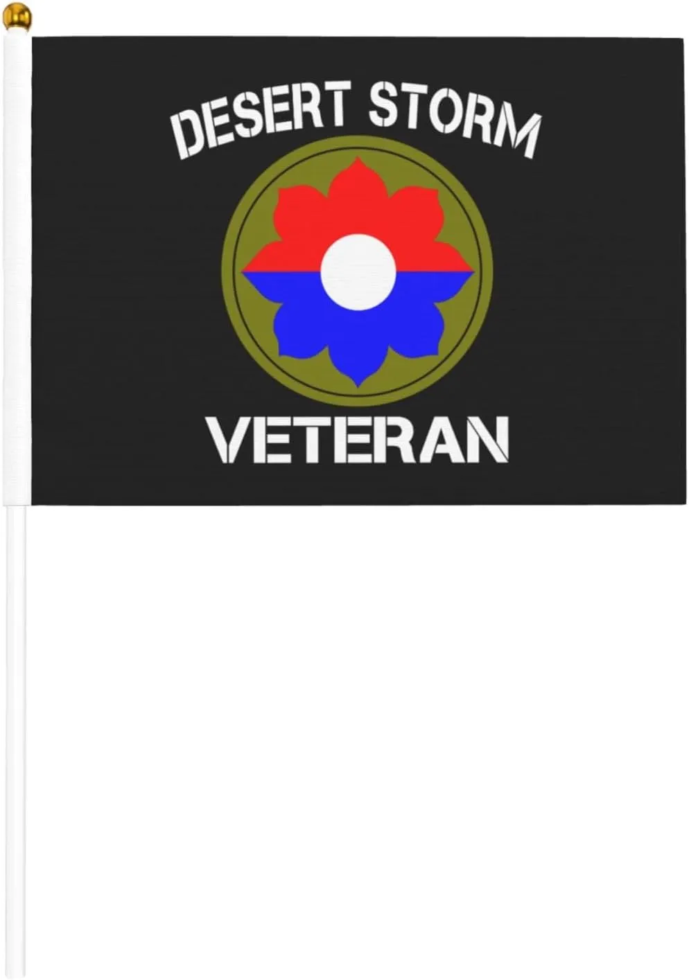 Us Army 9th Infantry Division Desert Storm Veteran Stylish Mini Handheld Flags 5.5x8.3 Inch For Support Team Activities Parties