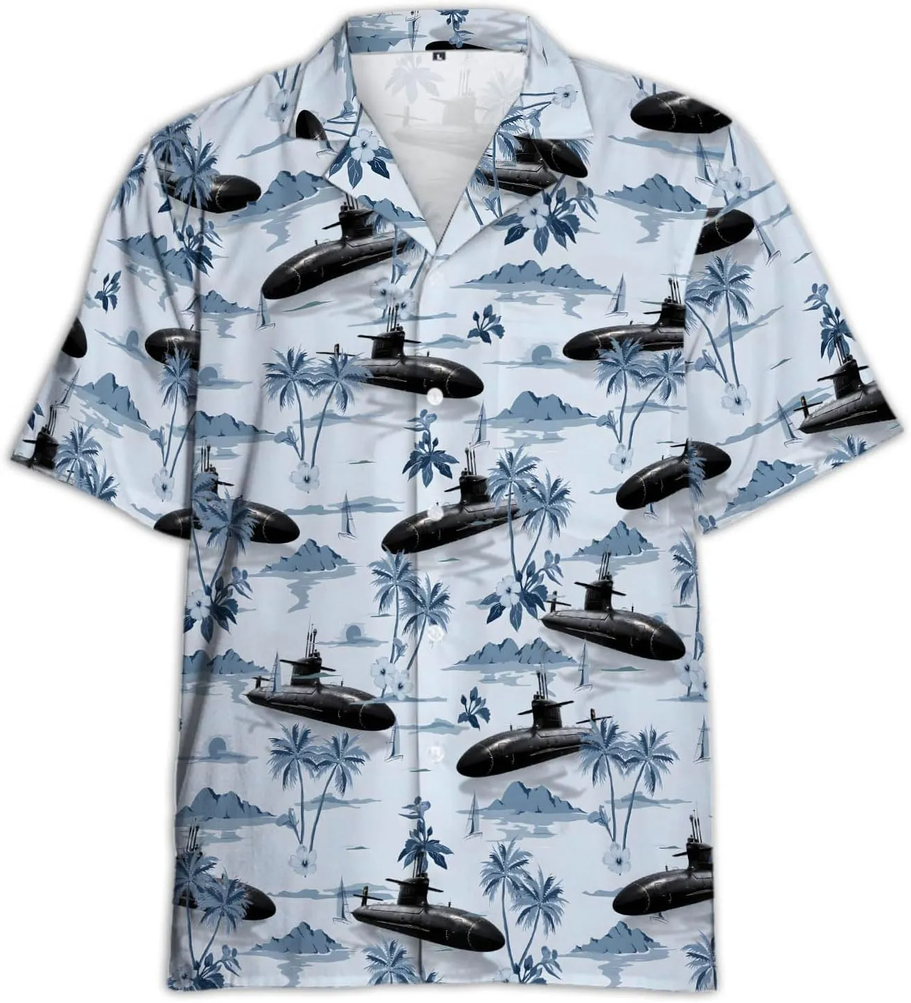 V-DECORPARKS Submarine Veteran Hawaiian Shirt for Men-Navy Submarine Beach Mens Button Up Shirts Short Sleeve (TU-HW_184)