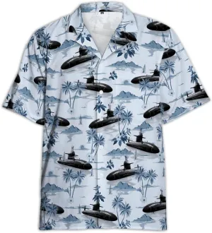 V-DECORPARKS Submarine Veteran Hawaiian Shirt for Men-Navy Submarine Beach Mens Button Up Shirts Short Sleeve (TU-HW_184)