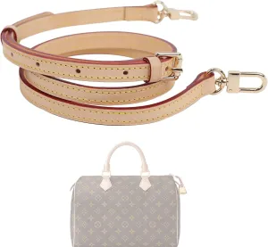 Vachetta Leather Strap for Speedy Bag, Multi Length Handmade Adjustable Cowhide Crossbody Purse Strap for Handbag 【0.7 Inch Wide, Beige】