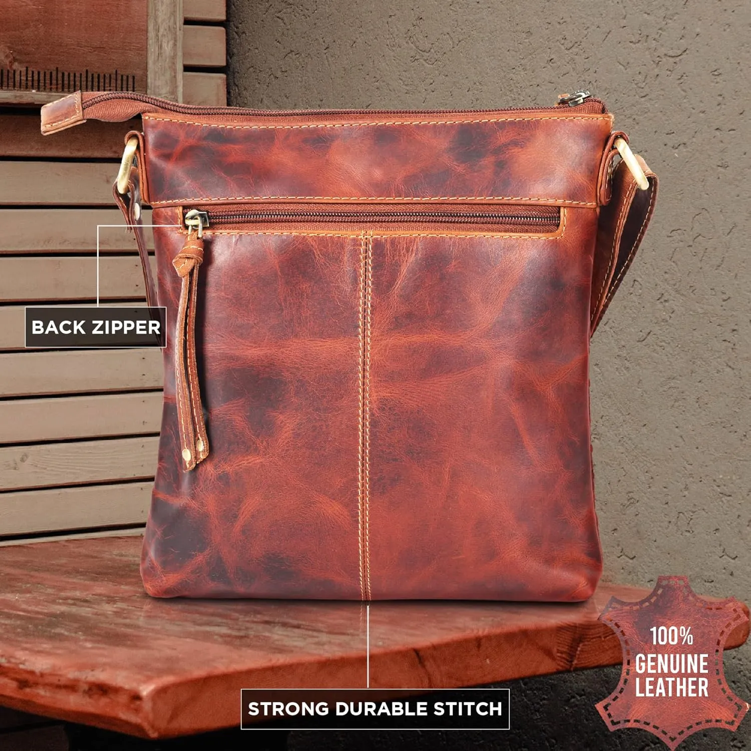 VALENCHI Leather Crossbody Bags for Women - Women's Crossbody Handbags - Trendy Leather Purse for Women - Ladies Sling Bag