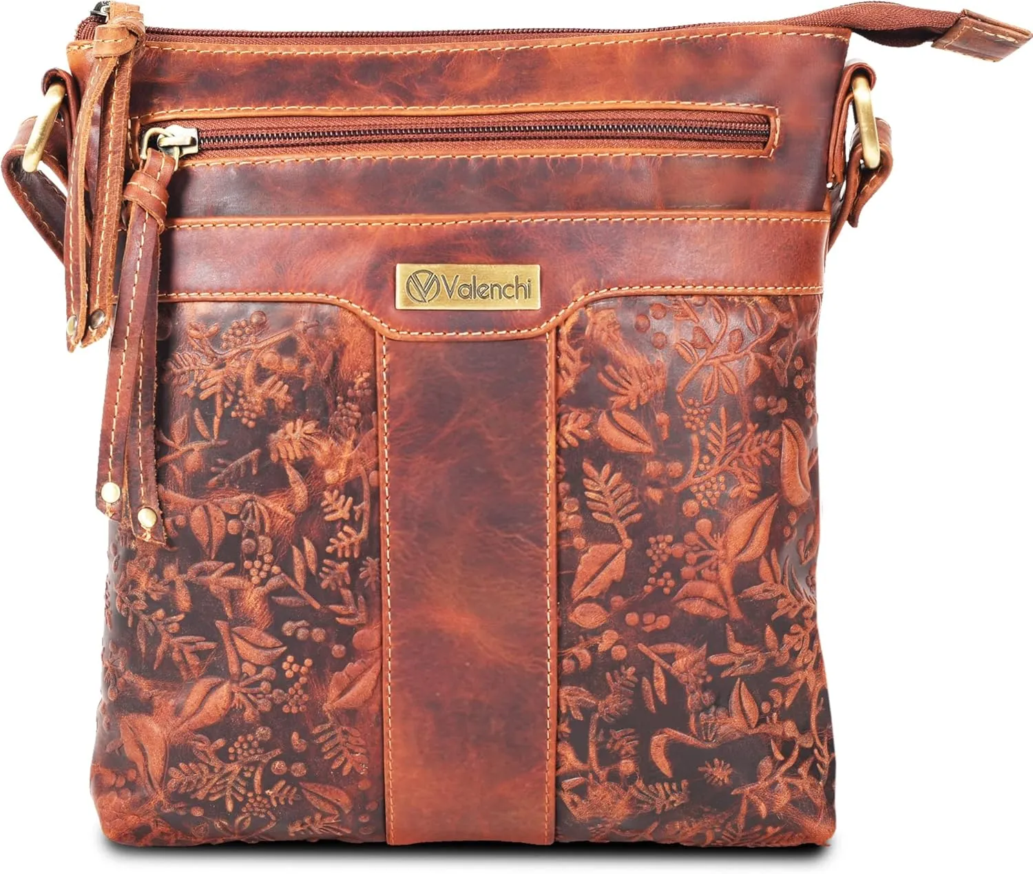 VALENCHI Leather Crossbody Bags for Women - Women's Crossbody Handbags - Trendy Leather Purse for Women - Ladies Sling Bag