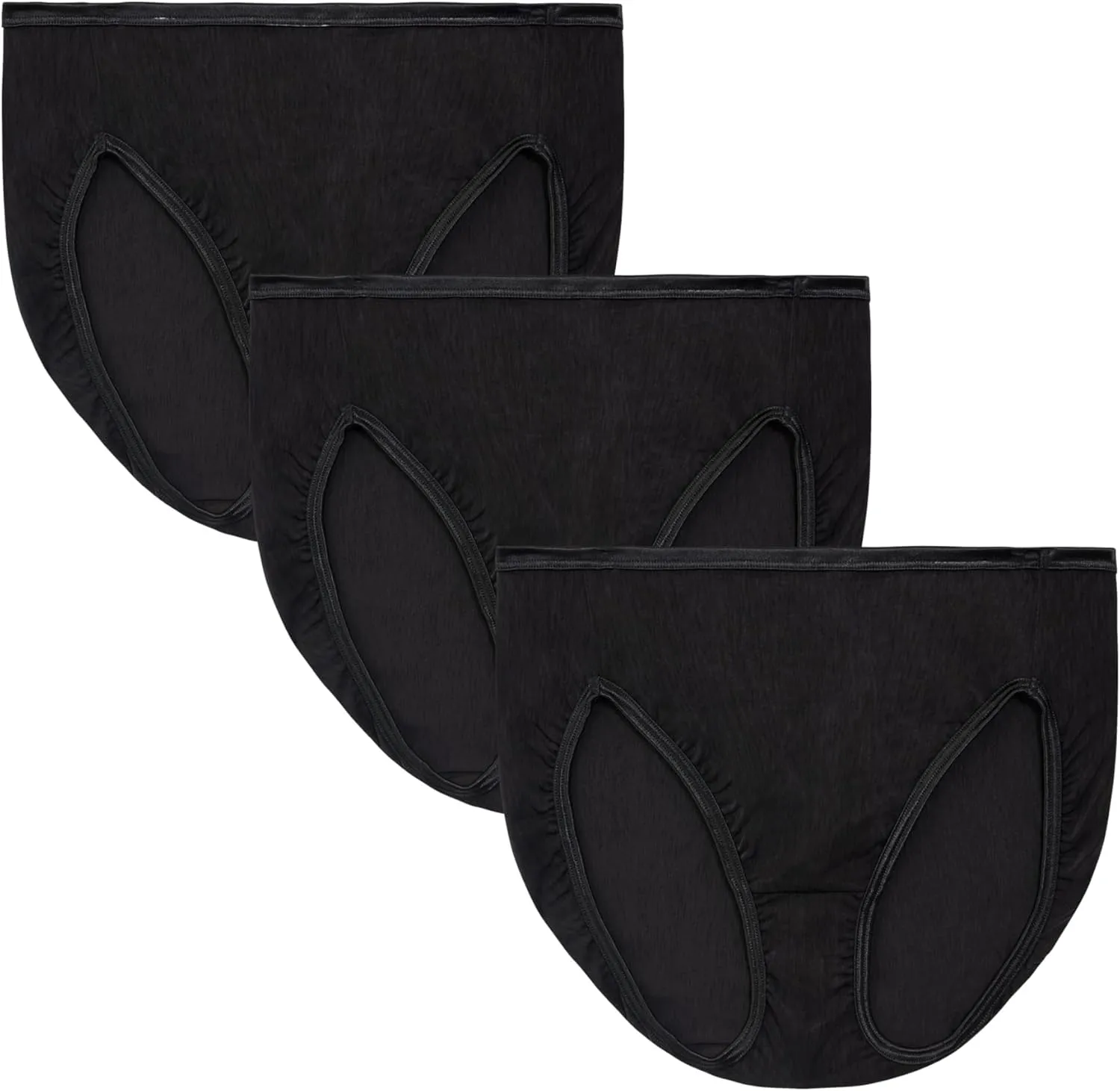 Vanity Fair Women's Illumination Hi Cut Panties, Silky Stretch & Satin Trim