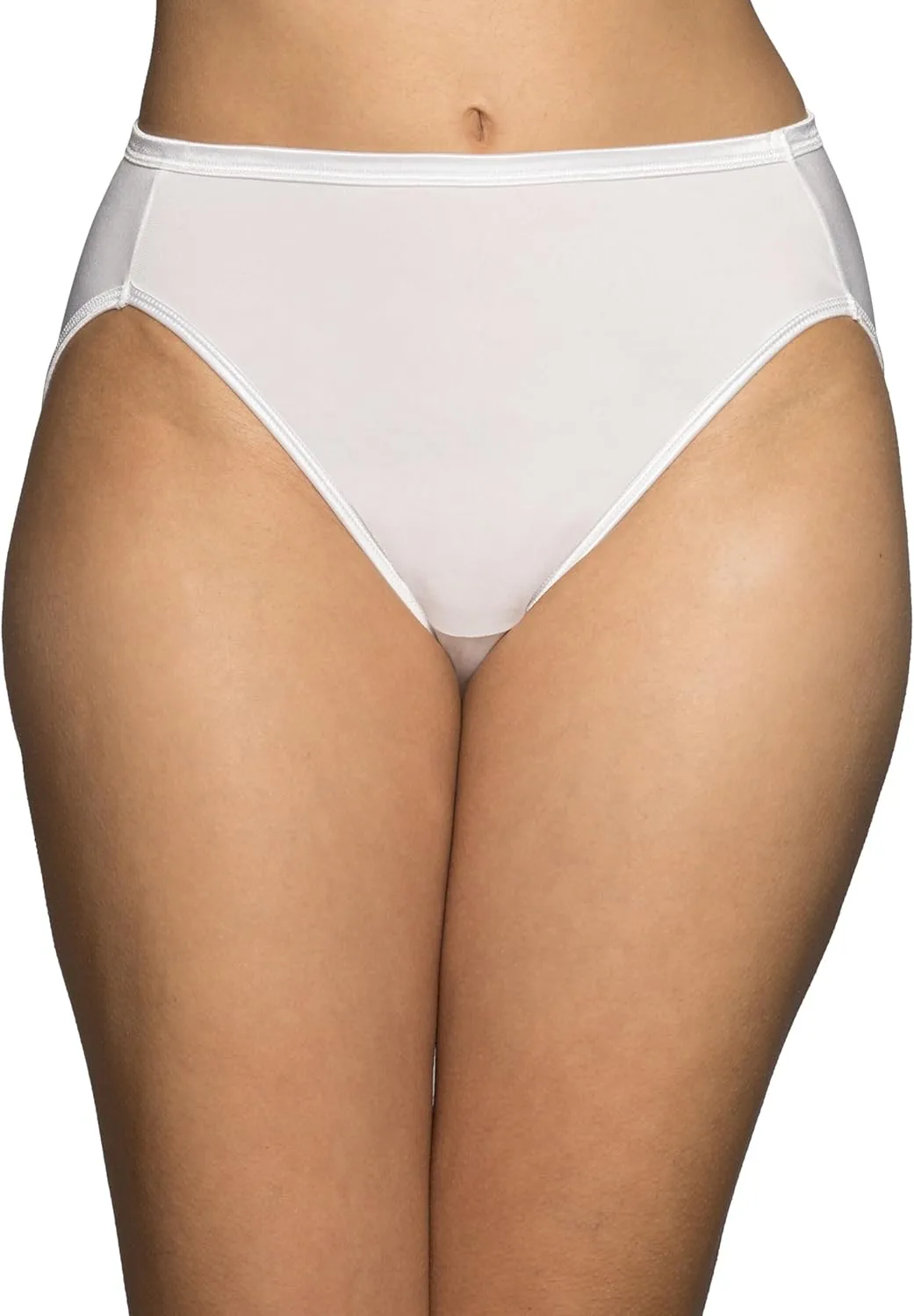 Vanity Fair Women's Illumination Hi Cut Panties, Silky Stretch & Satin Trim