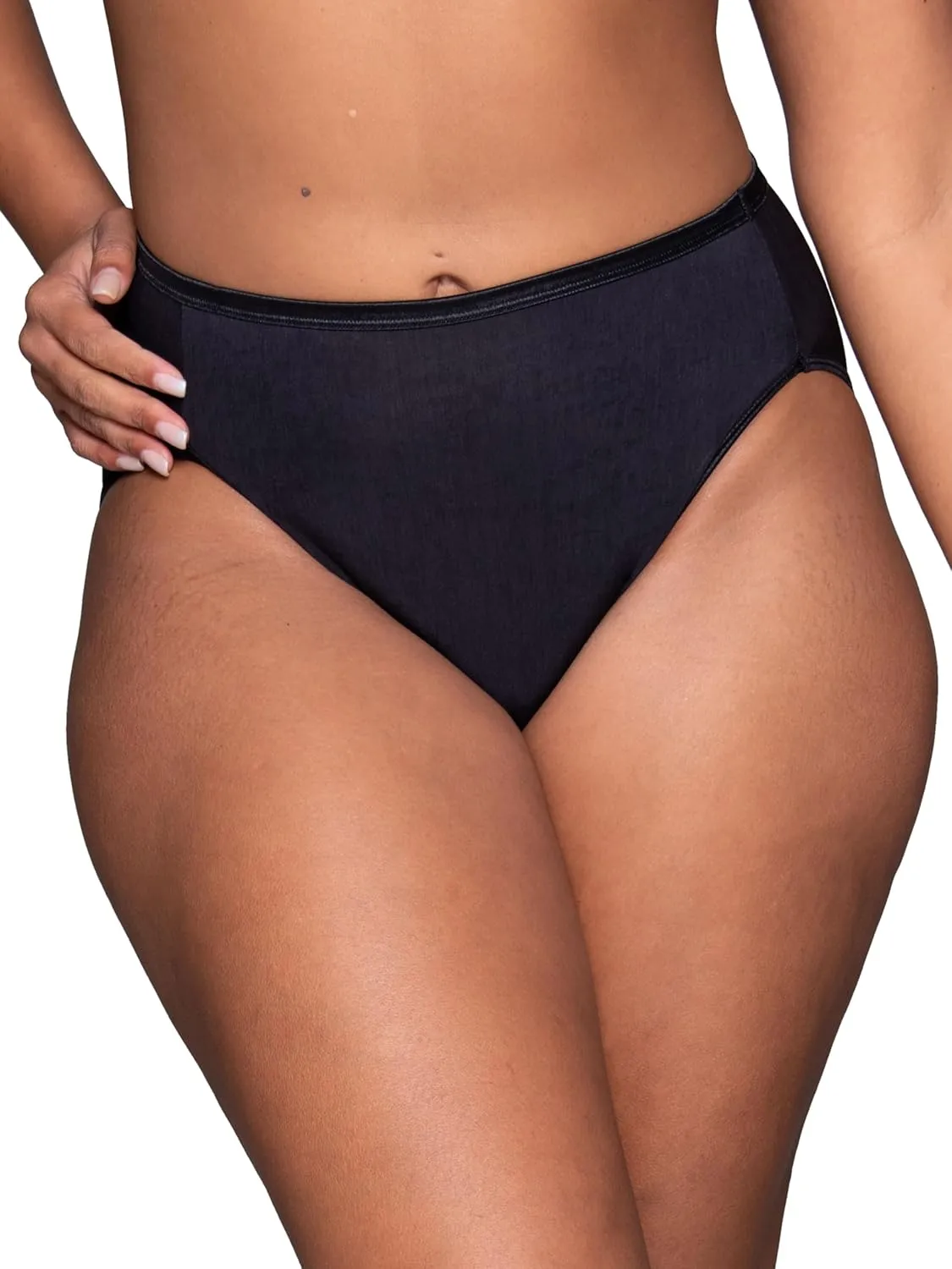Vanity Fair Women's Illumination Hi Cut Panties, Silky Stretch & Satin Trim