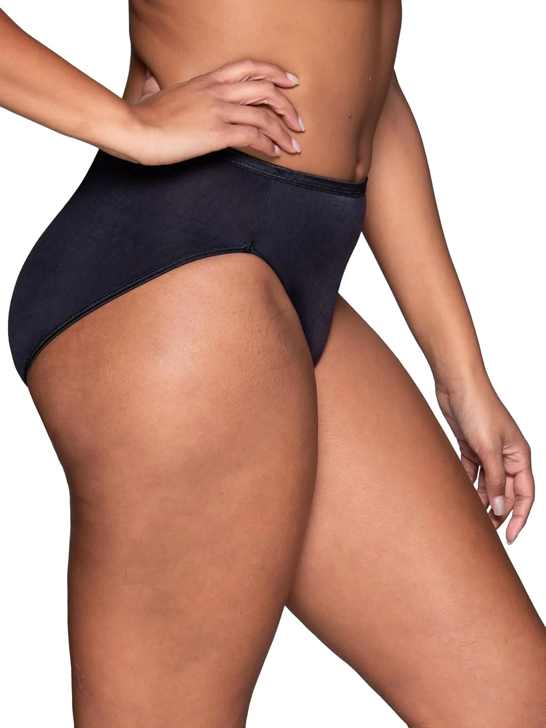 Vanity Fair Women's Illumination Hi Cut Panties, Silky Stretch & Satin Trim