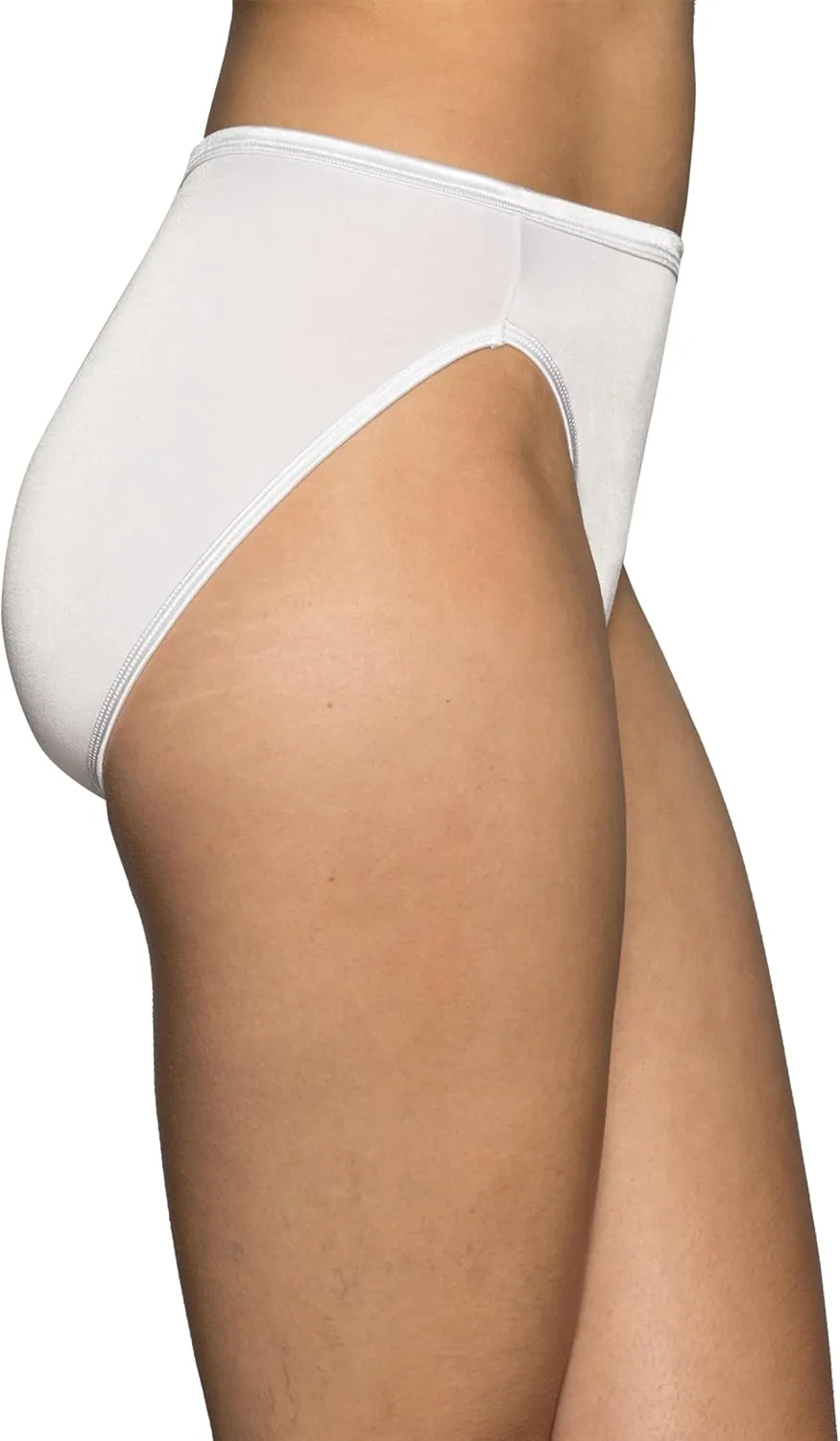 Vanity Fair Women's Illumination Hi Cut Panties, Silky Stretch & Satin Trim