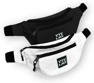 Vatkalimon Black and White Fanny Pack Set. Crossbody Bag with 2-Zipper, Fanny Pack for Men, Unisex Belt Bag with Black Adjustable Strap