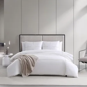 Vera Wang- King Duvet Cover Set, Soft Bedding Set with Matching Shams, Chic Room Essentials (Zig Zag White/Beige, King)