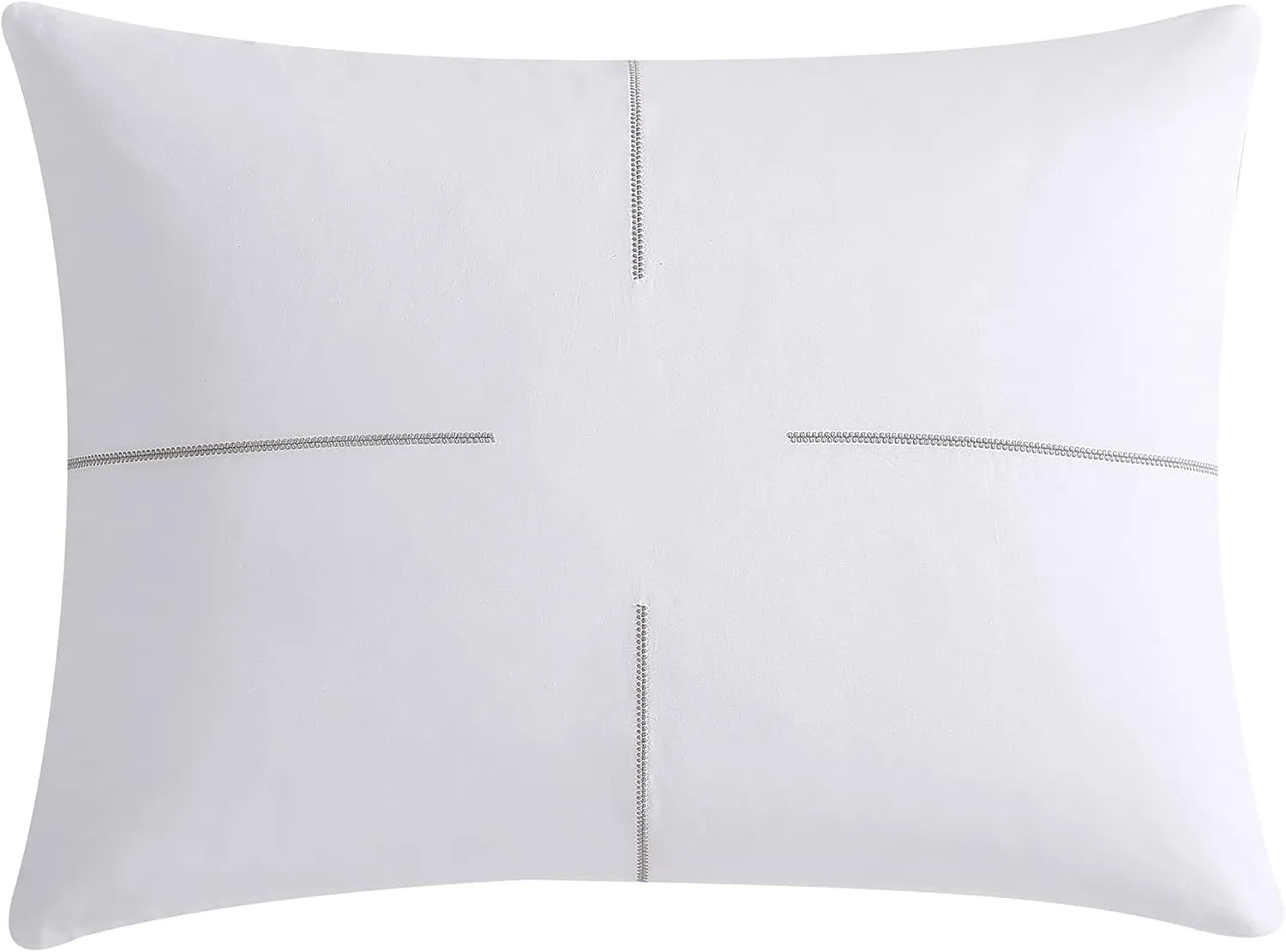 Vera Wang- King Duvet Cover Set, Soft Bedding Set with Matching Shams, Chic Room Essentials (Zig Zag White/Grey, King)