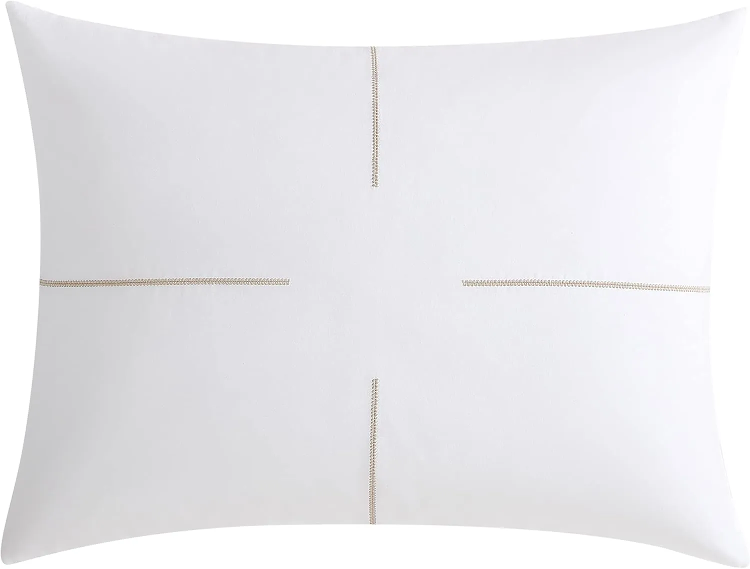 Vera Wang- Queen Duvet Cover Set, Soft Bedding Set with Matching Shams, Chic Room Essentials (Zig Zag White/Beige, Queen)