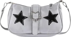 Verdusa Women's Y2K Punk Shoulder Handbags Star Pattern PU Leather Underarm Bag