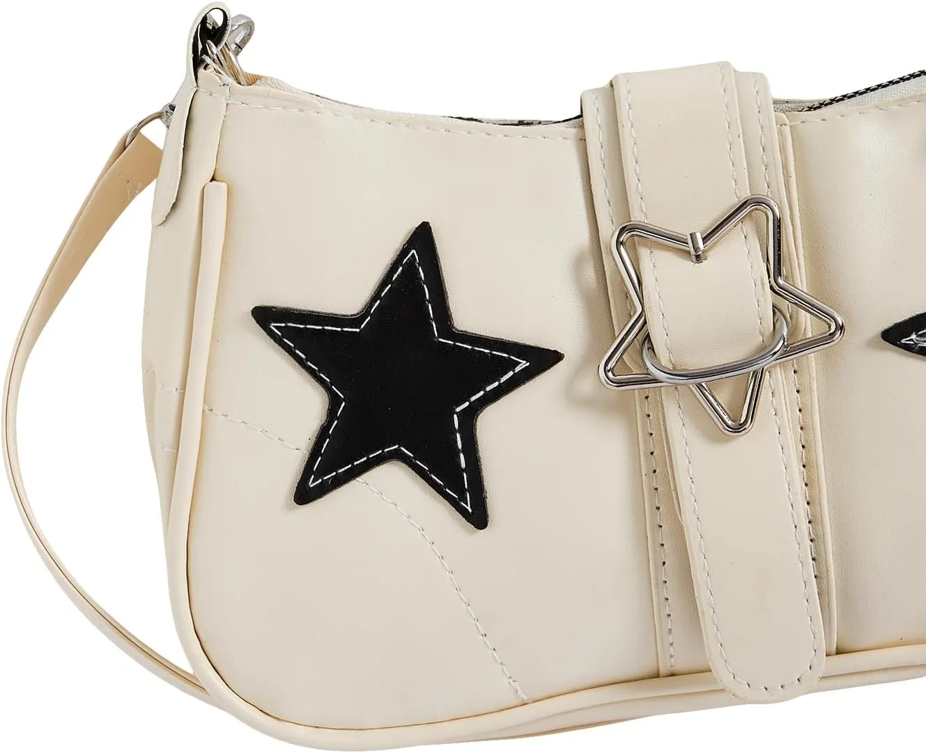 Verdusa Women's Y2K Punk Shoulder Handbags Star Pattern PU Leather Underarm Bag