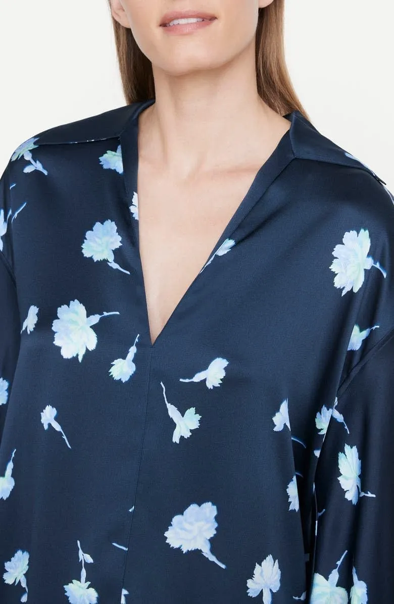 Vince Women's Sea Carnation Shaped Collar Long Sleeve Pull Over