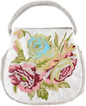 Vintage Ethnic Style Embroidered Flower Handbag - Women's Canvas Wrist Bag