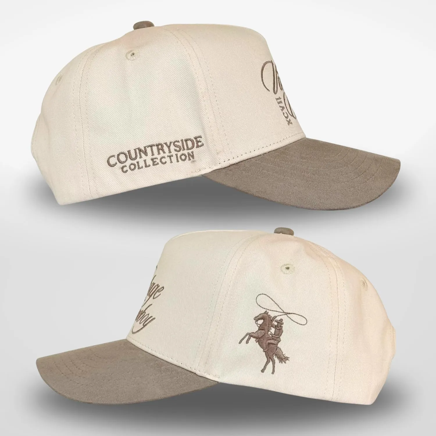 Vintage Western Trucker Hat | Men & Women | Country Cute Caps for Cowgirls Cowboys | Camo Denim Embroidered Cotton | Snapback