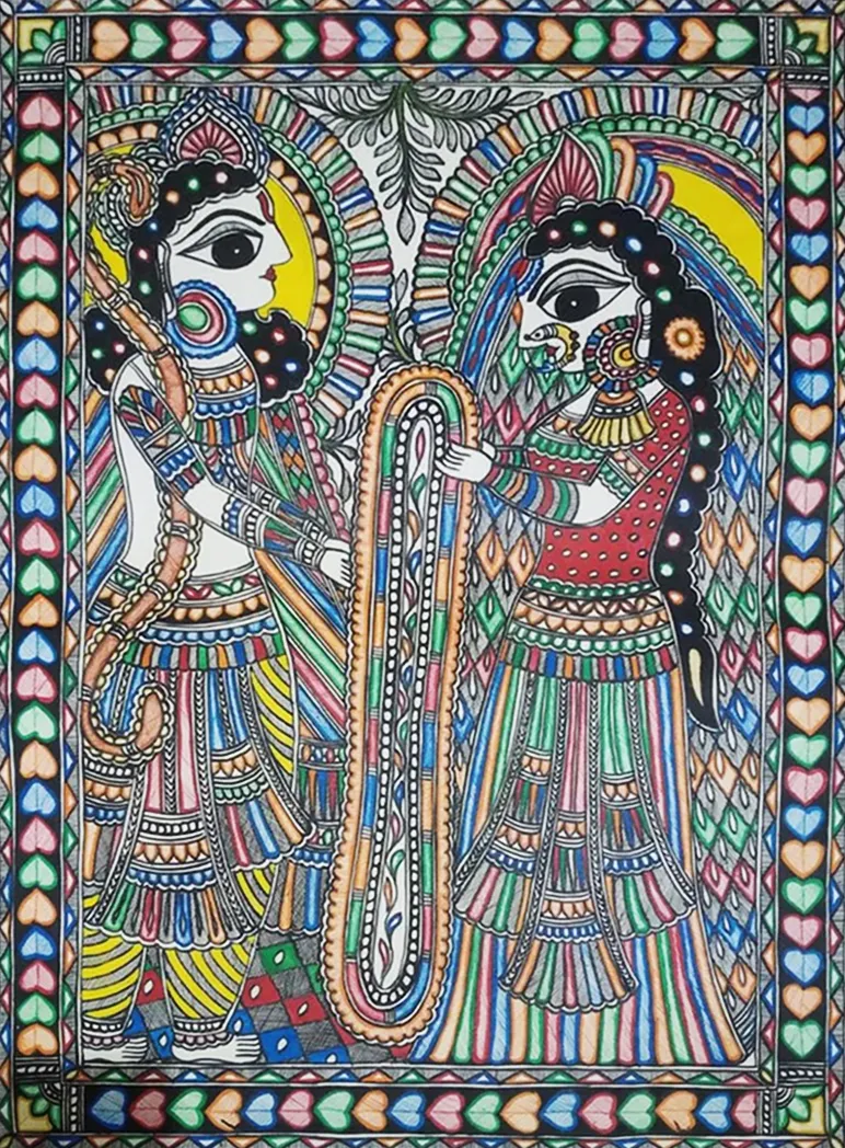 Vivah Panchami Madhubani painting by Ambika Devi