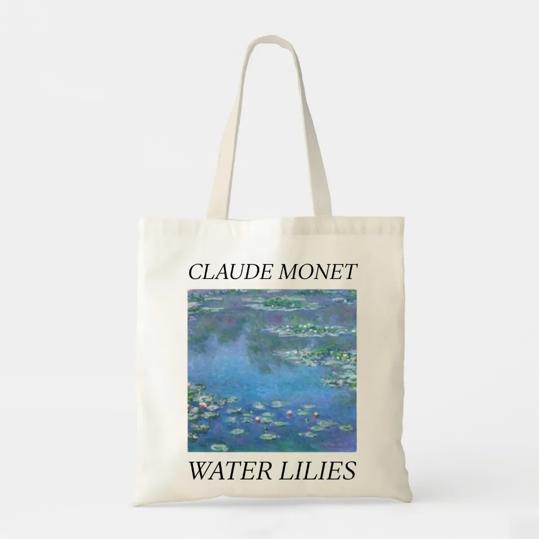 Water Lilies Canvas - White Cotton Tote Bag