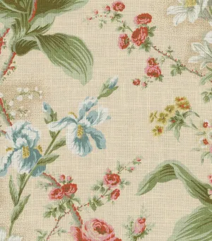 Waverly - Floral Print Cotton Fabric, Home Decor, 54" Wide (Lucinda, Shell)