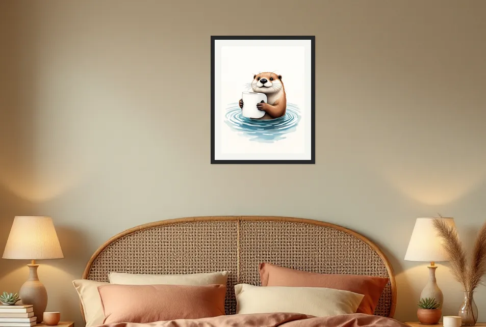 Whimsical Otter Serenity Wall Art Poster