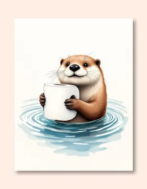 Whimsical Otter Serenity Wall Art Poster