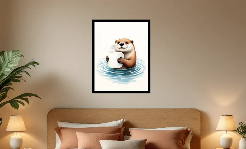 Whimsical Otter Serenity Wall Art Poster