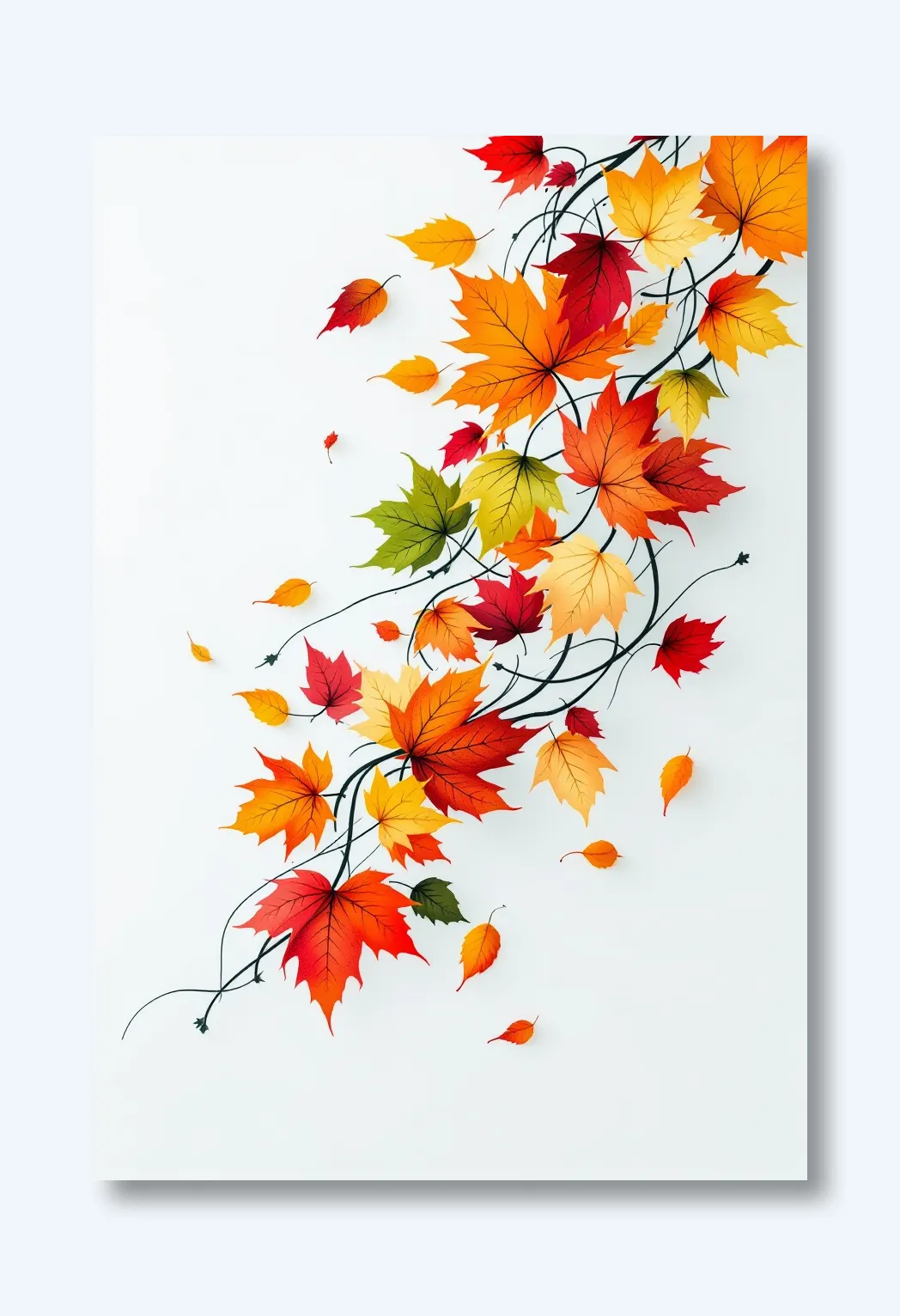 Whirling Autumn Leaves Canvas Art Wall Art Poster