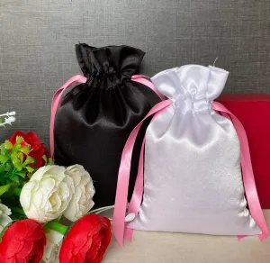 White Satin Favor Bags Personalised satin favor bags,Personalised logo favor bags,Wedding Favors,Merchandise Bags,Jewelry Bags