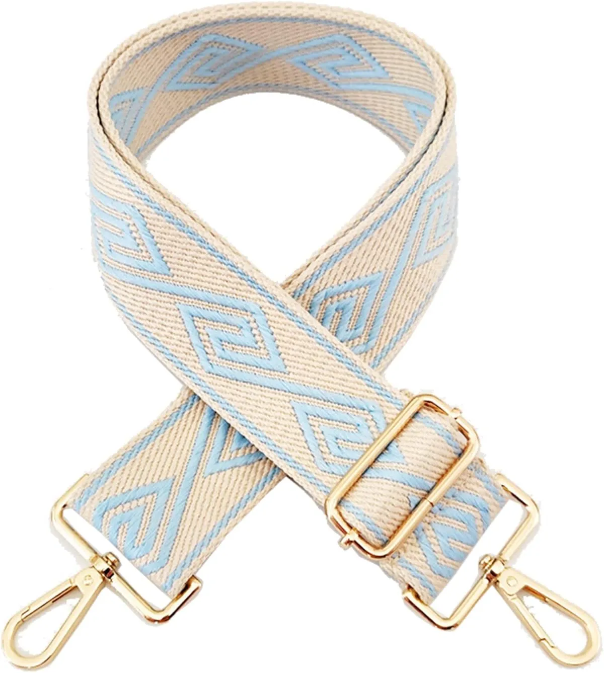 Wide Diamond Pattern Purse Bag Strap Replacement Adjustable Crossbody Handbag Purse Strap Handbag Strap Extender (Blue)