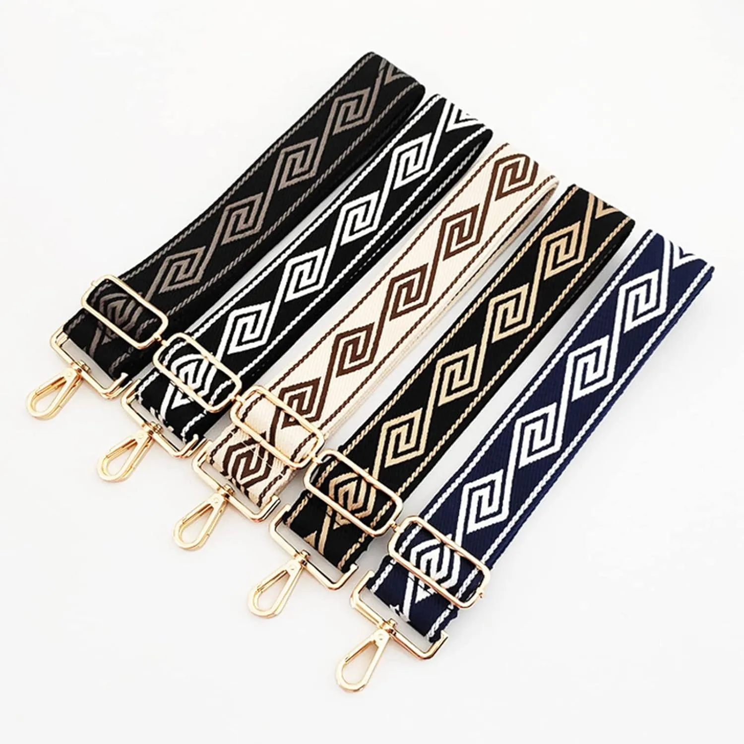Wide Diamond Pattern Purse Bag Strap Replacement Adjustable Crossbody Handbag Purse Strap Handbag Strap Extender (Blue)