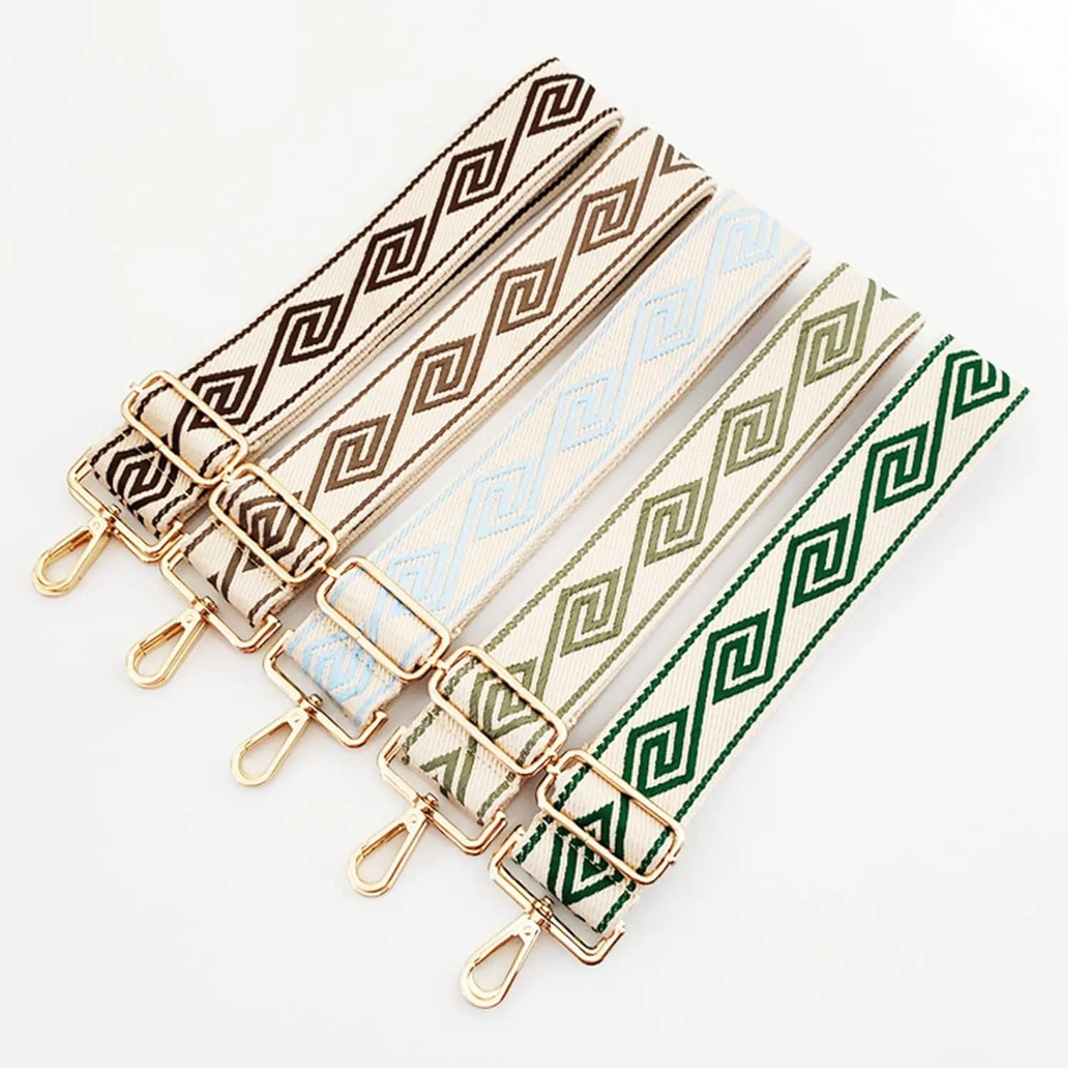 Wide Diamond Pattern Purse Bag Strap Replacement Adjustable Crossbody Handbag Purse Strap Handbag Strap Extender (Blue)